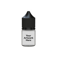20ml stubby unicorn bottle clear black cap