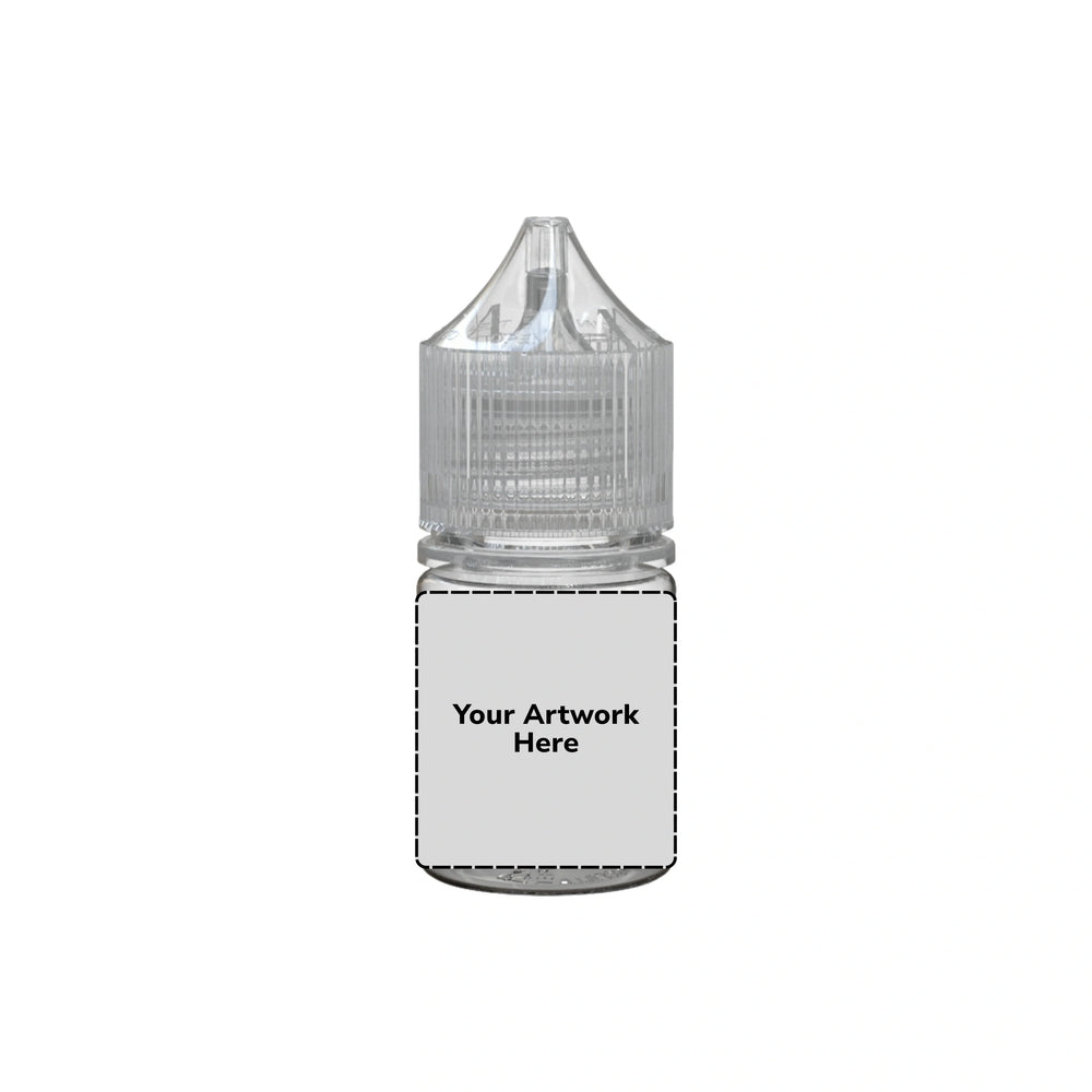 20ml stubby unicorn bottle clear clear cap
