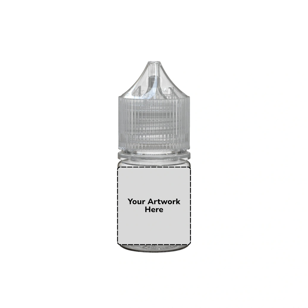 20ml stubby unicorn bottle clear clear cap