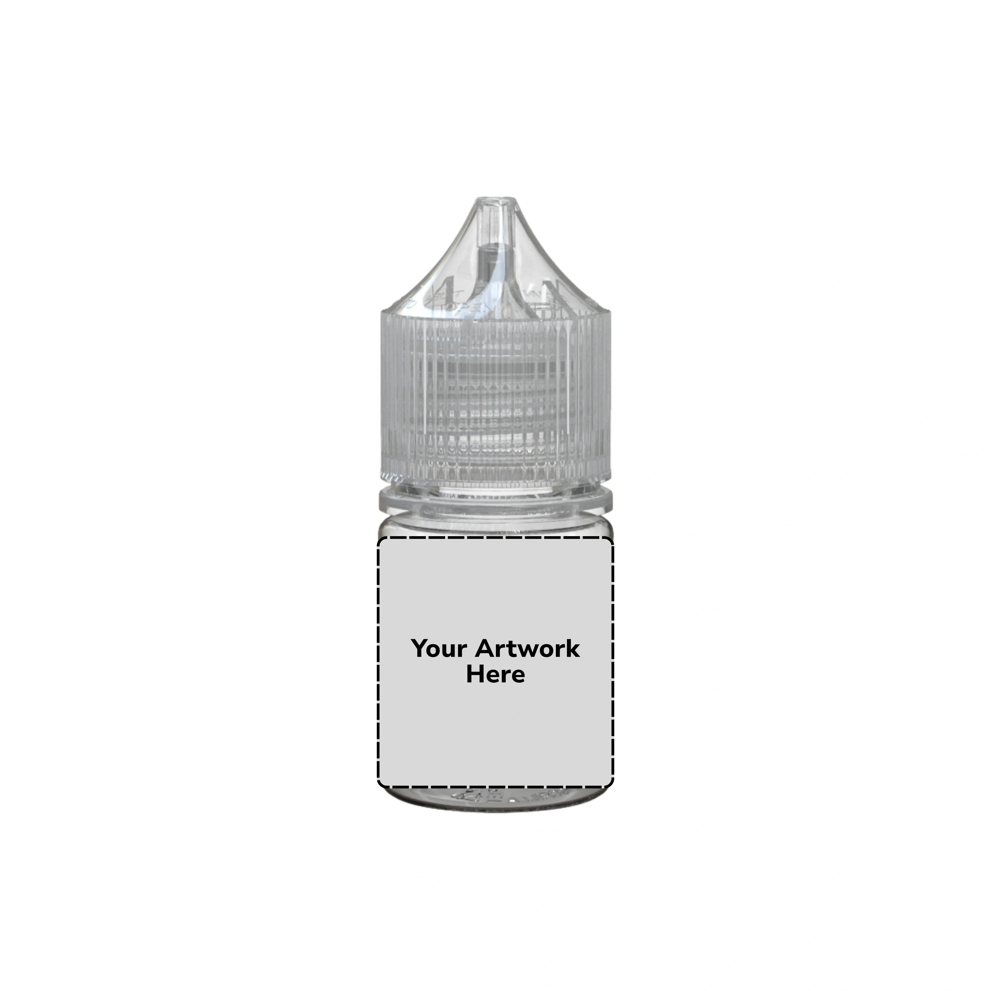 20ml stubby unicorn bottle clear clear cap