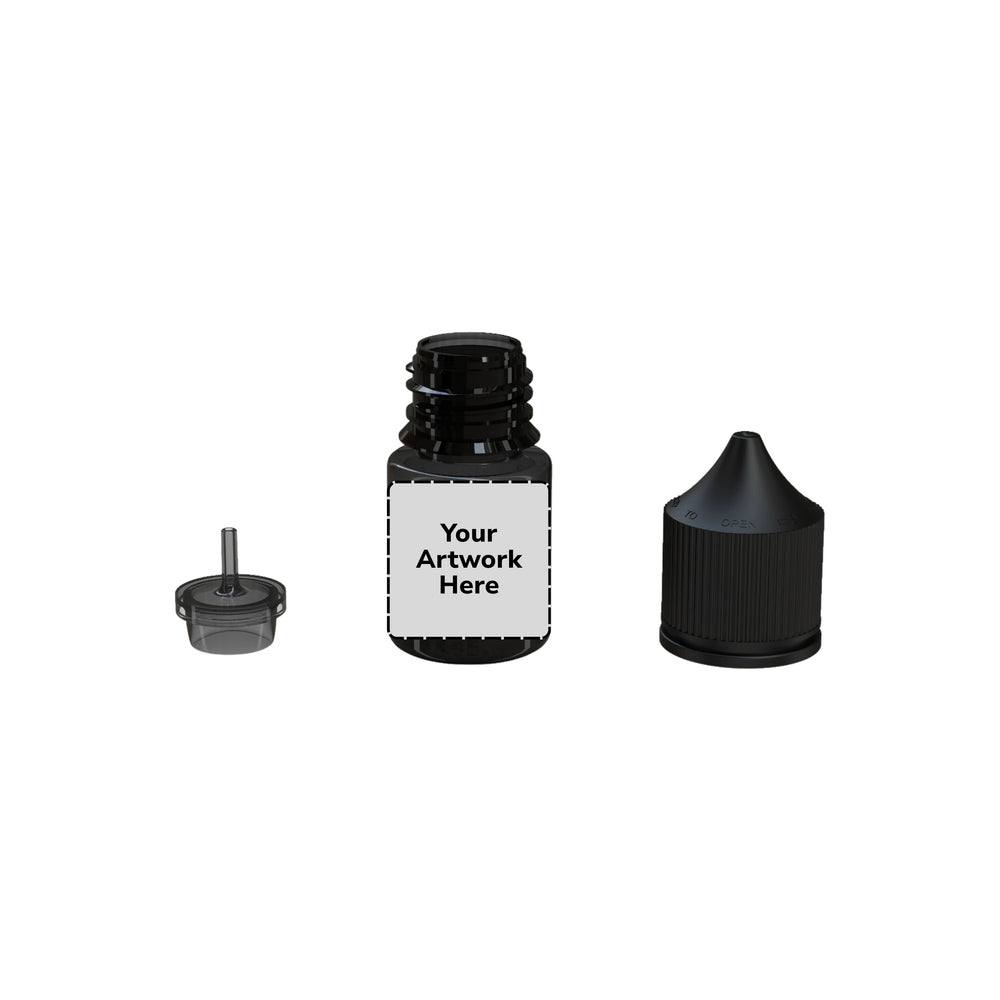 20ml stubby unicorn bottle translucent black