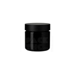 2oz black glass jar with black smooth lid