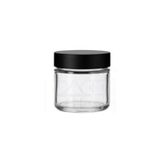 2oz clear glass jar with matte black smooth lid