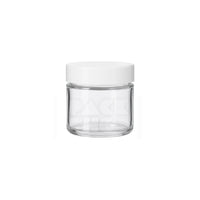 2OZ CLEAR GLASS JAR WITH MATTE WHITE SMOOTH LID  - (200)