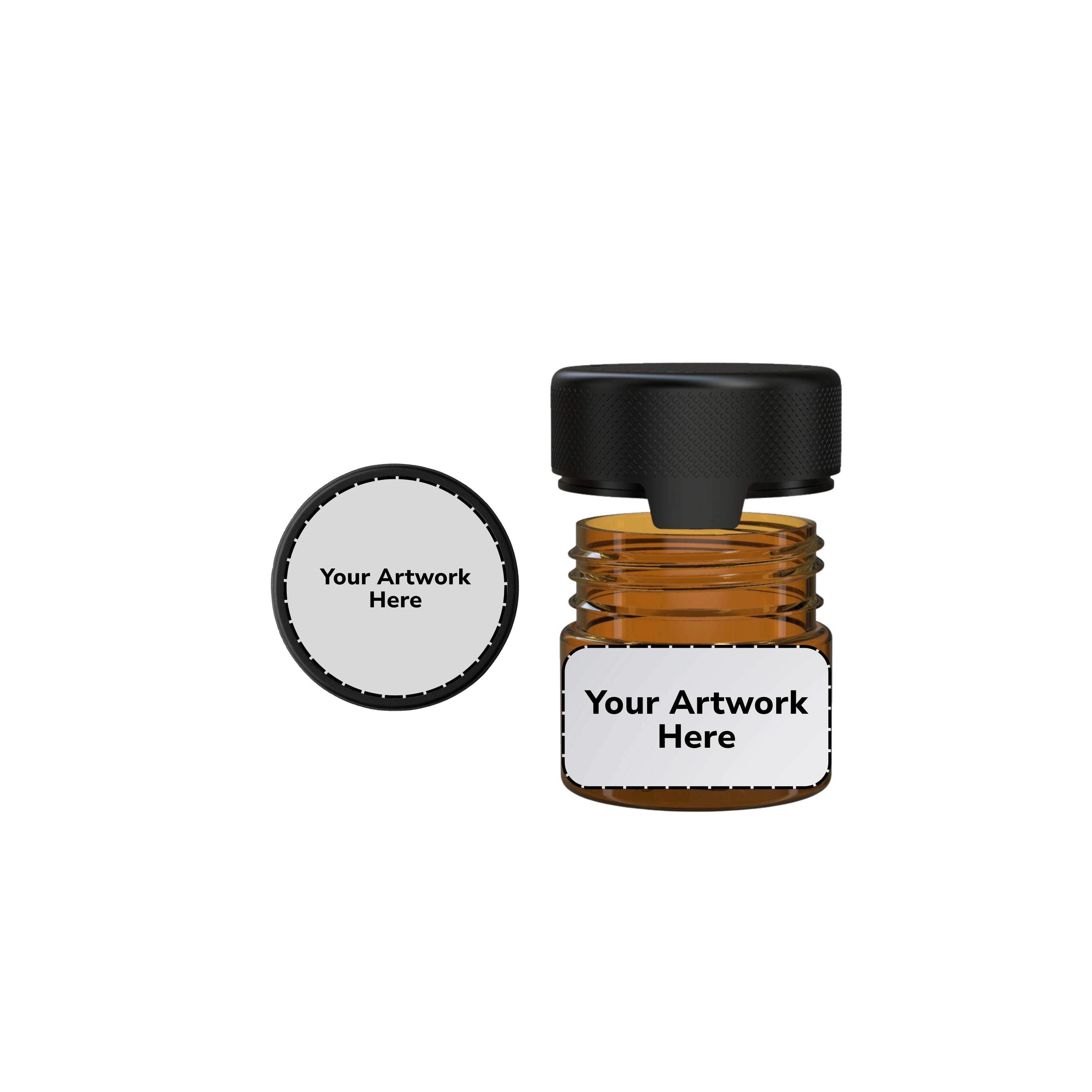 2oz aviator cr jar translucent amber