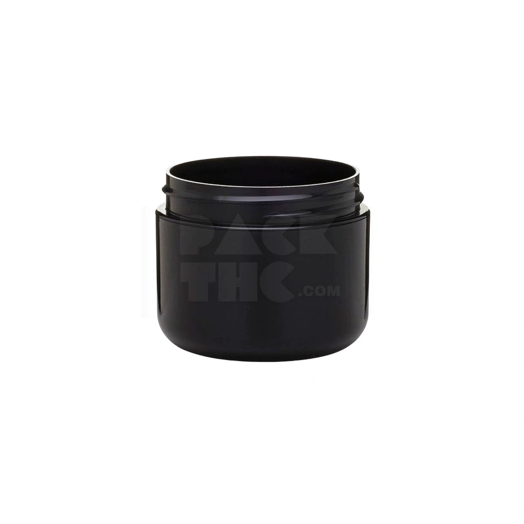 image 2OZ DOME JARS - BLACK WITH BLACK CAP - (200 COUNT) Pack THC