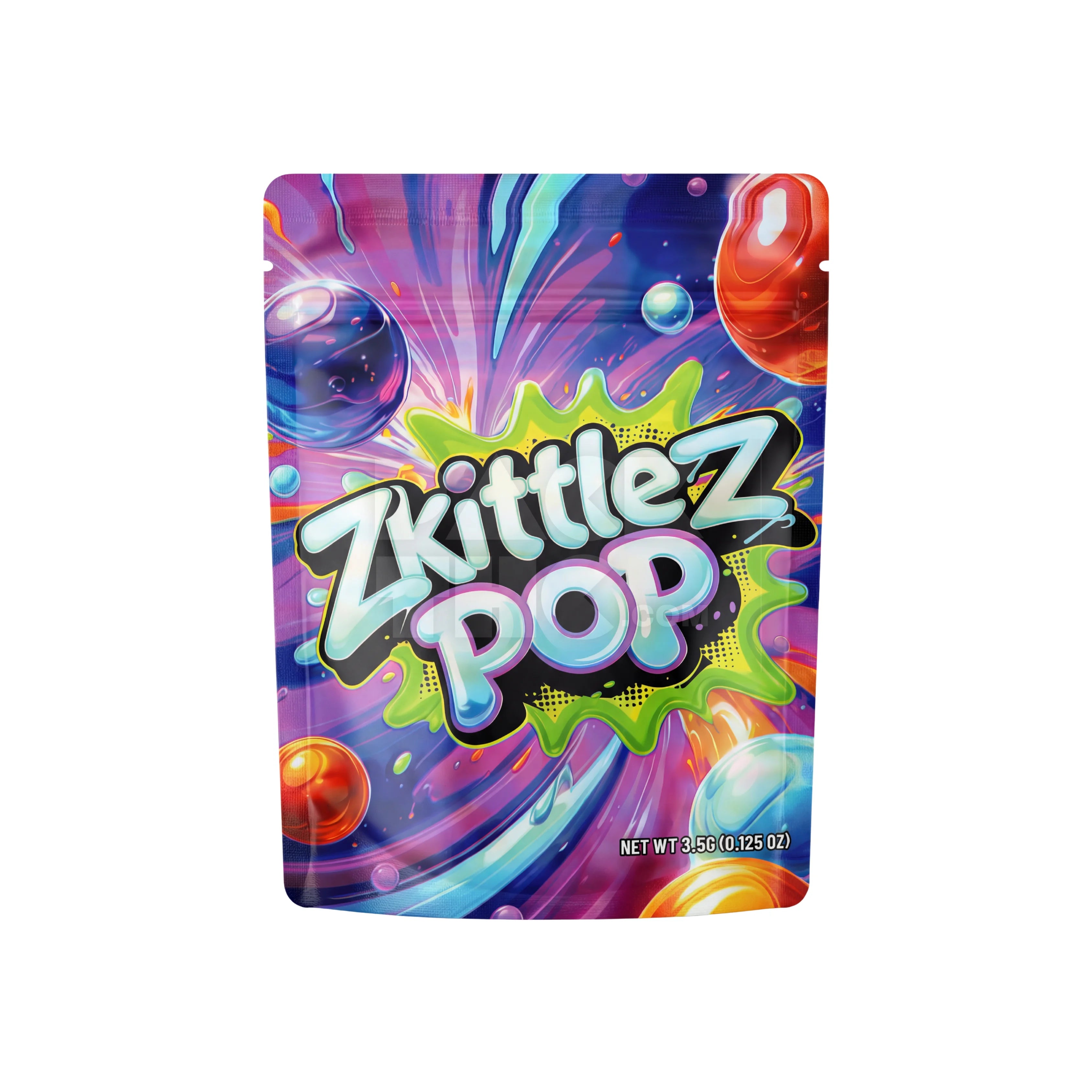 3.5 Grams Z Kittlez Pop Mylar Bags (100 Count)