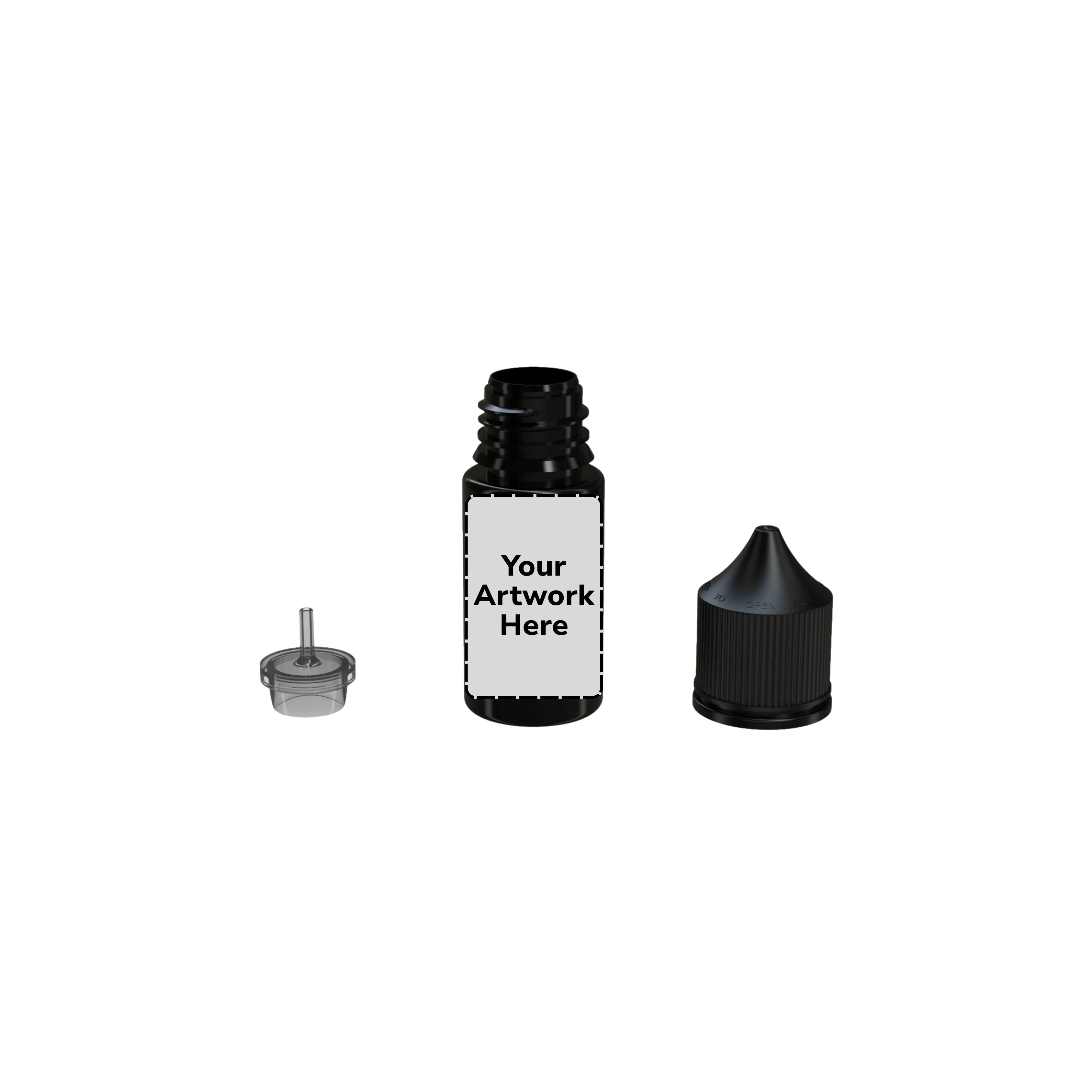 30ml stubby unicorn bottle opaque black