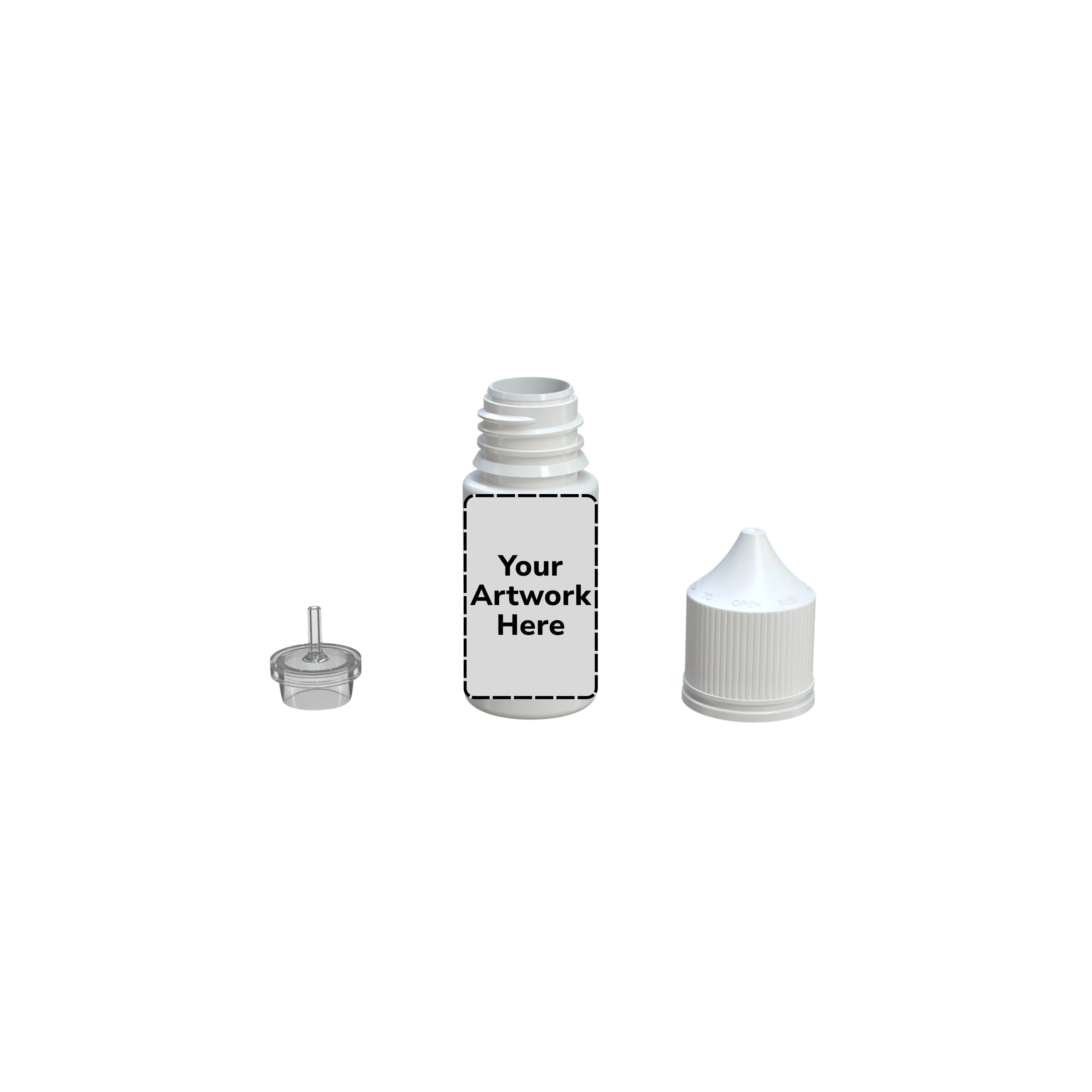 30ml stubby unicorn bottle opaque white