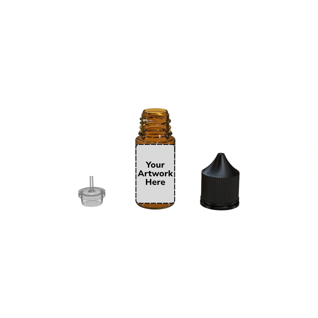 image 30ml stubby unicorn bottle translucent amber