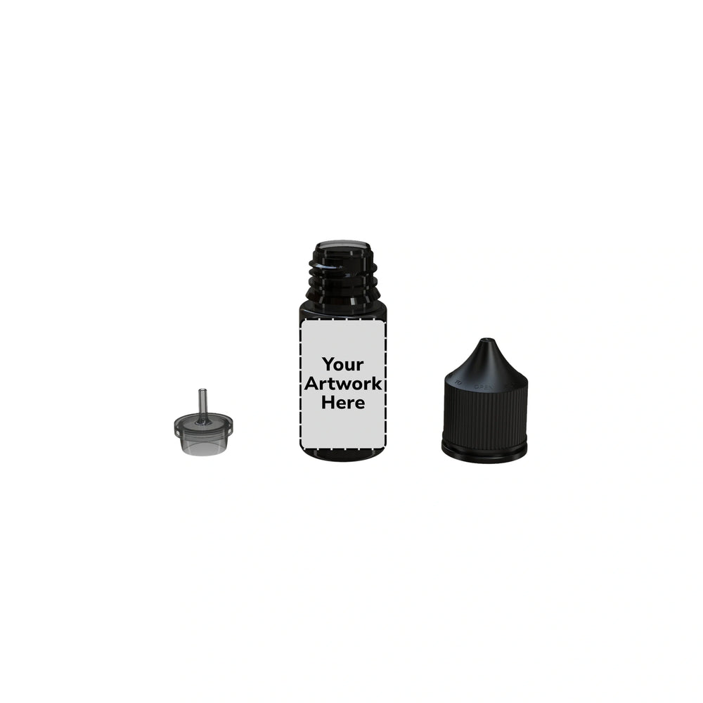 30ml stubby unicorn bottle translucent black
