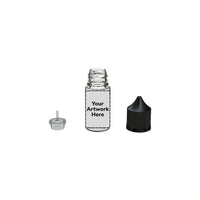 30ml stubby unicorn bottle clear black cap