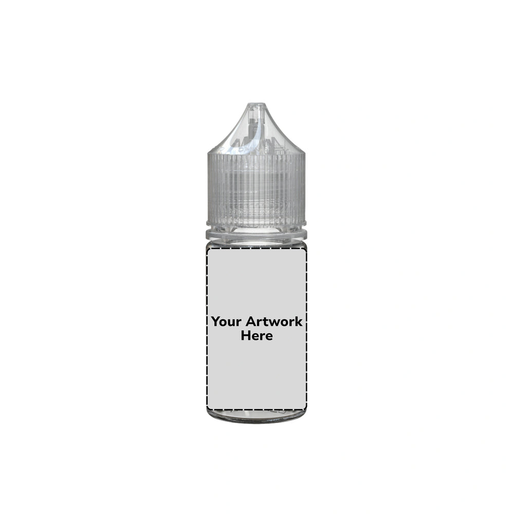 30ml stubby unicorn bottle clear clear cap