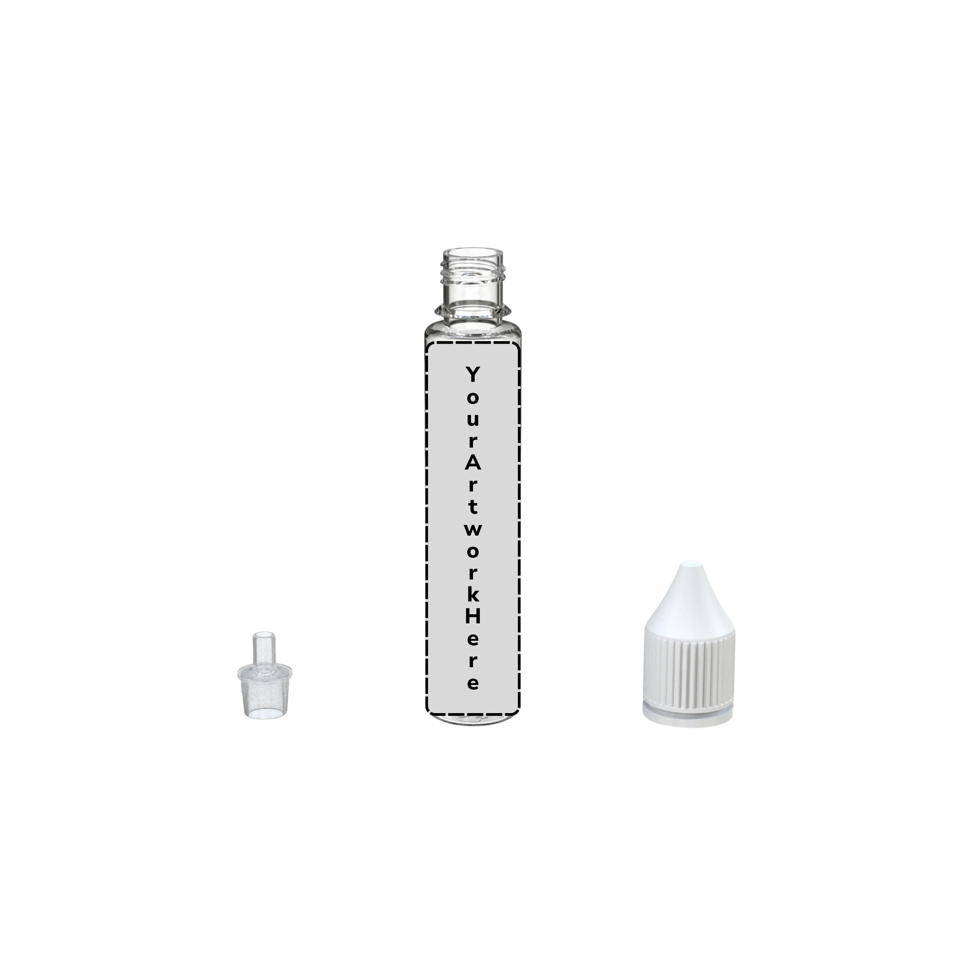 30ml unicorn bottle clear white cap