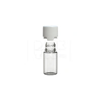 30ml stubby aviator cr bottle with friction fit closure tamper evident break off band clear natural bottle with opaque white closure 1000 count