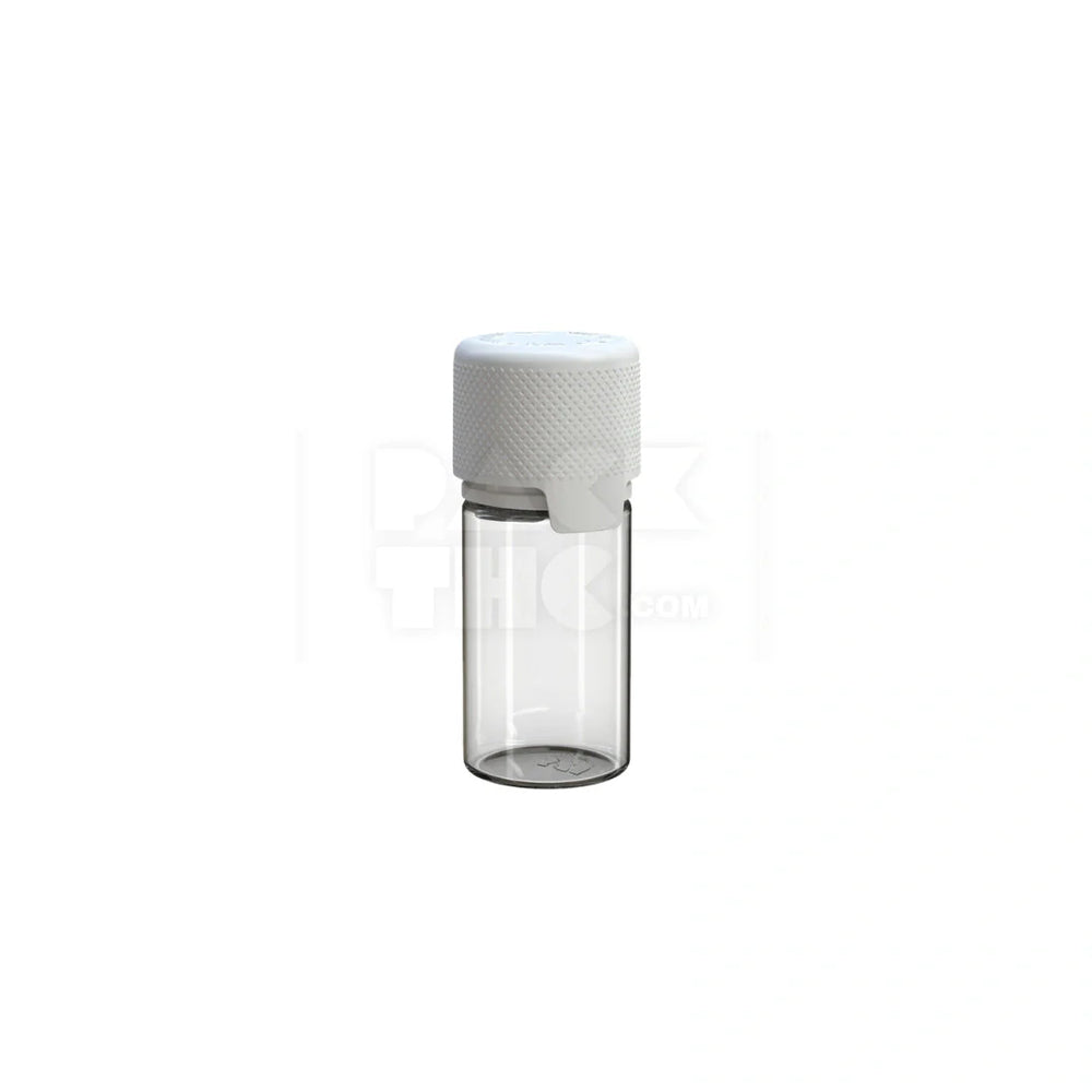 30ml stubby aviator cr bottle with friction fit closure tamper evident break off band clear natural bottle with opaque white closure 1000 count