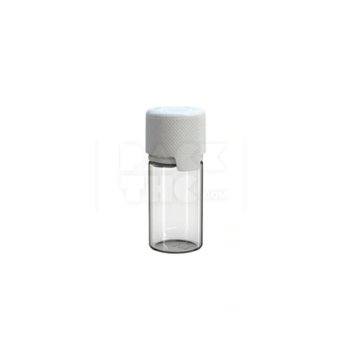 30ml stubby aviator cr bottle with friction fit closure tamper evident break off band clear natural bottle with opaque white closure 1000 count