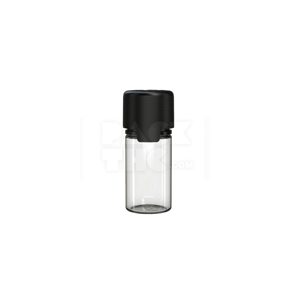 30ml stubby aviator cr bottle with friction fit closure tamper evident break off band clear natural bottle with opaque black closure 1000 count