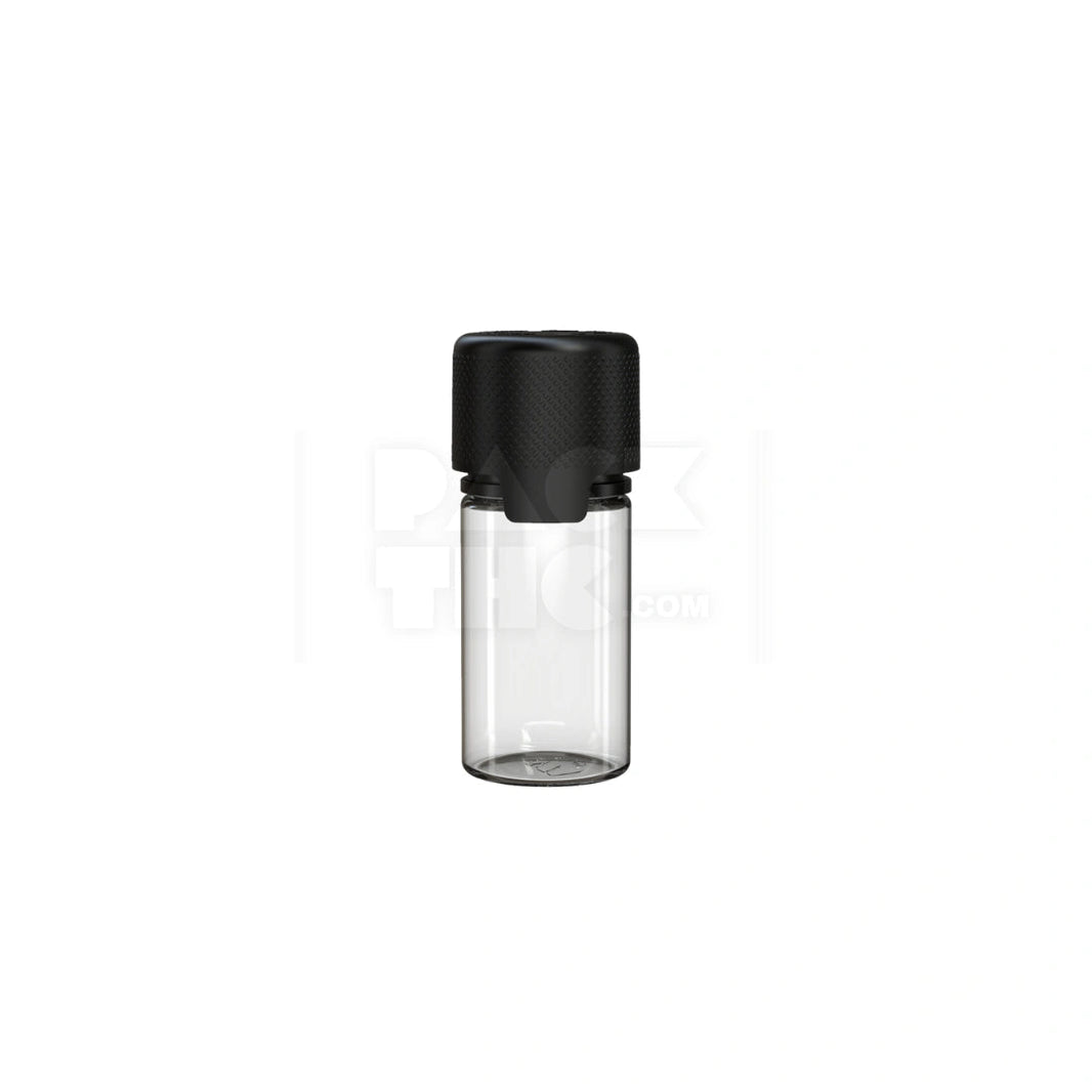 30ml stubby aviator cr bottle with friction fit closure tamper evident break off band clear natural bottle with opaque black closure 1000 count