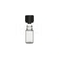 30ml stubby aviator cr bottle with friction fit closure tamper evident break off band clear natural bottle with opaque black closure 1000 count