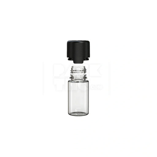 30ml stubby aviator cr bottle with friction fit closure tamper evident break off band clear natural bottle with opaque black closure 1000 count