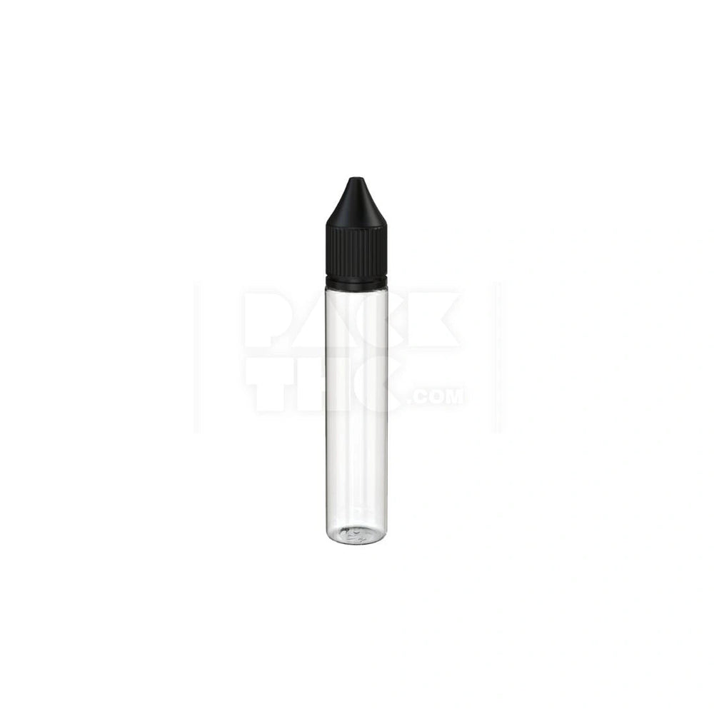 30ml stubby pet reducer unicorn bottle clear natural black cap 1000 count