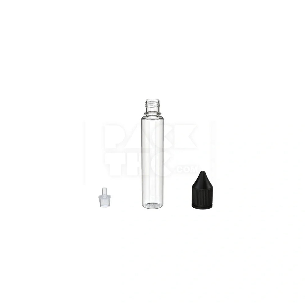 30ml stubby pet reducer unicorn bottle clear natural black cap 1000 count
