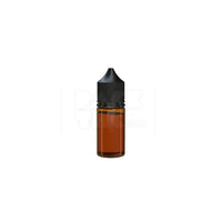 30ml stubby pet unicorn bottle cr translucent amber black cap 1000 count