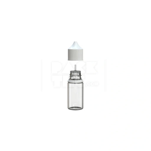30ml stubby pet unicorn bottle cr clear natural white cap 1000 count