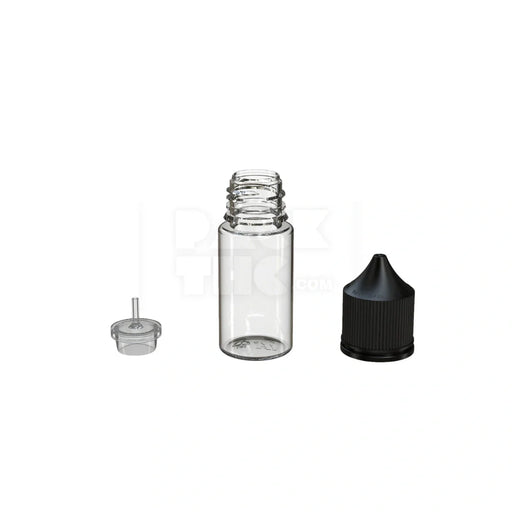 30ml stubby pet unicorn bottle cr clear natural black cap 1000 count
