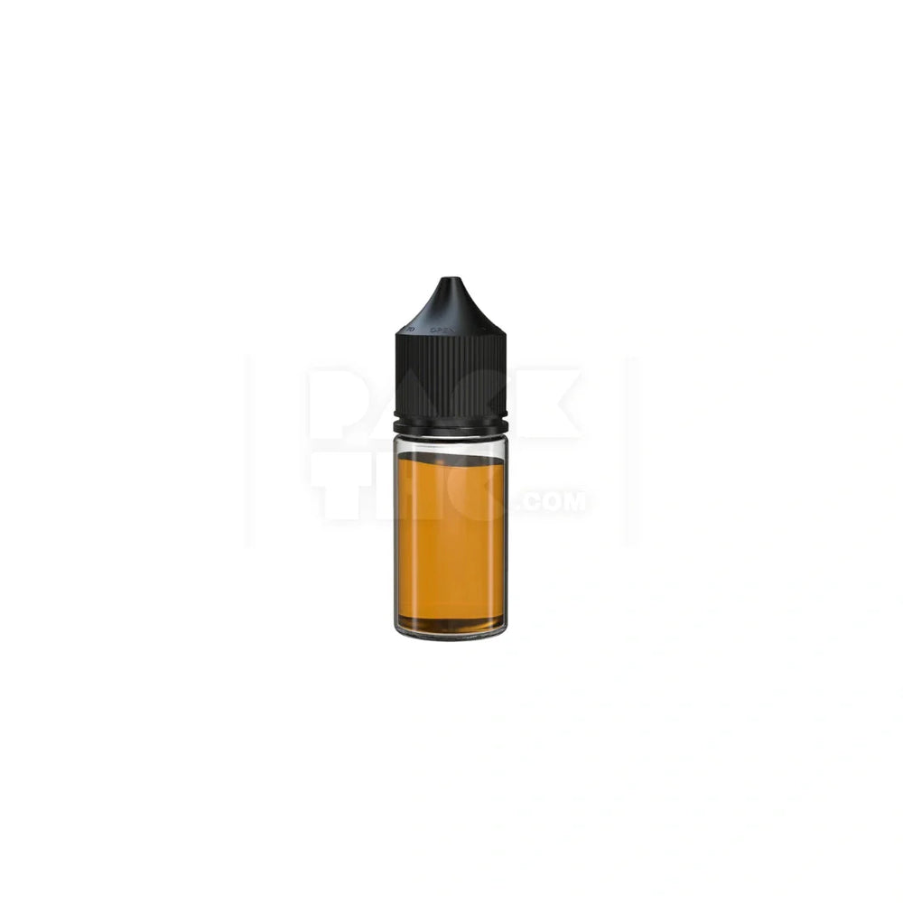 30ml stubby pet unicorn bottle cr clear natural black cap 1000 count
