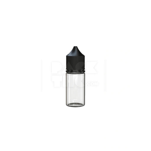 30ml stubby pet unicorn bottle cr clear natural black cap 1000 count