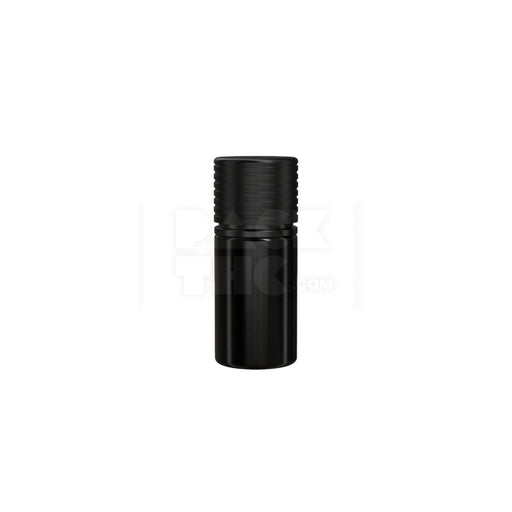 30ml stubby spiral cr bottle with friction fit closure tamper evident break off band opaque black bottle with opaque black closure 1000 count