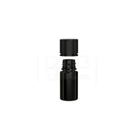 30ml stubby spiral cr bottle with friction fit closure tamper evident break off band opaque black bottle with opaque black closure 1000 count