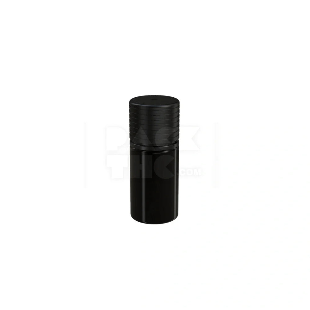 30ml stubby spiral cr bottle with friction fit closure tamper evident break off band opaque black bottle with opaque black closure 1000 count