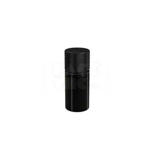 30ml stubby spiral cr bottle with friction fit closure tamper evident break off band opaque black bottle with opaque black closure 1000 count