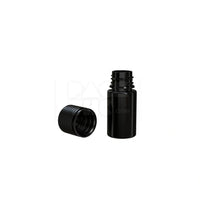 30ml stubby spiral cr bottle with friction fit closure tamper evident break off band opaque black bottle with opaque black closure 1000 count