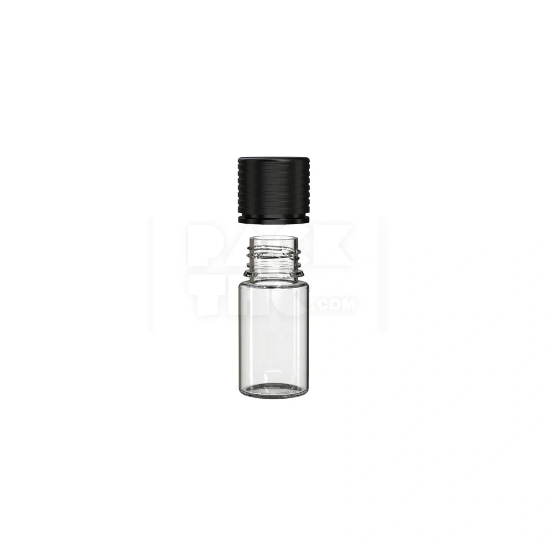 30ml stubby spiral cr bottle clear natural black cap 1000 count