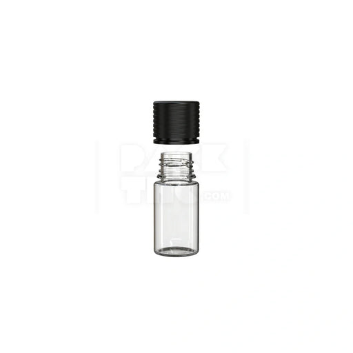 30ml stubby spiral cr bottle clear natural black cap 1000 count