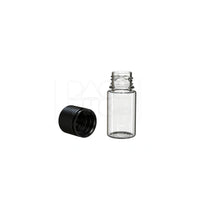 30ml stubby spiral cr bottle clear natural black cap 1000 count
