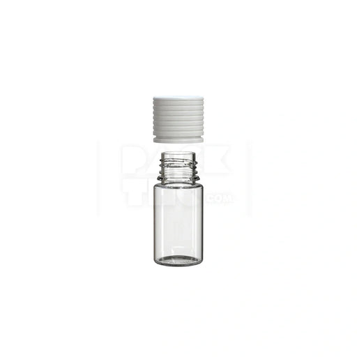 30ml stubby spiral cr bottle clear natural white cap 1000 count