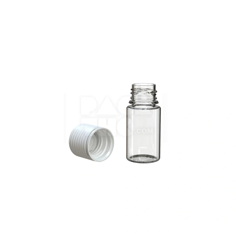 30ml stubby spiral cr bottle clear natural white cap 1000 count