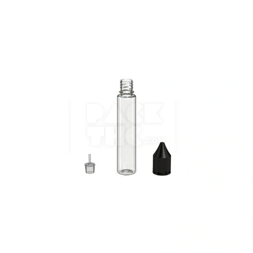 30ml v3 pet unicorn bottle cr clear natural black cap 1000 count