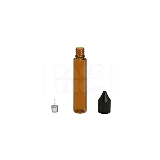 30ml v3 pet unicorn bottle cr translucent amber black cap 1000 count