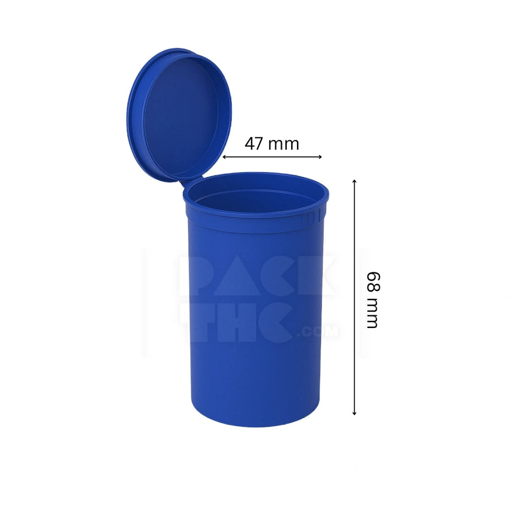 image 30 DRAM POP TOP VIAL - 1/4OZ - ROYAL BLUE - (160 COUNT) Pack THC