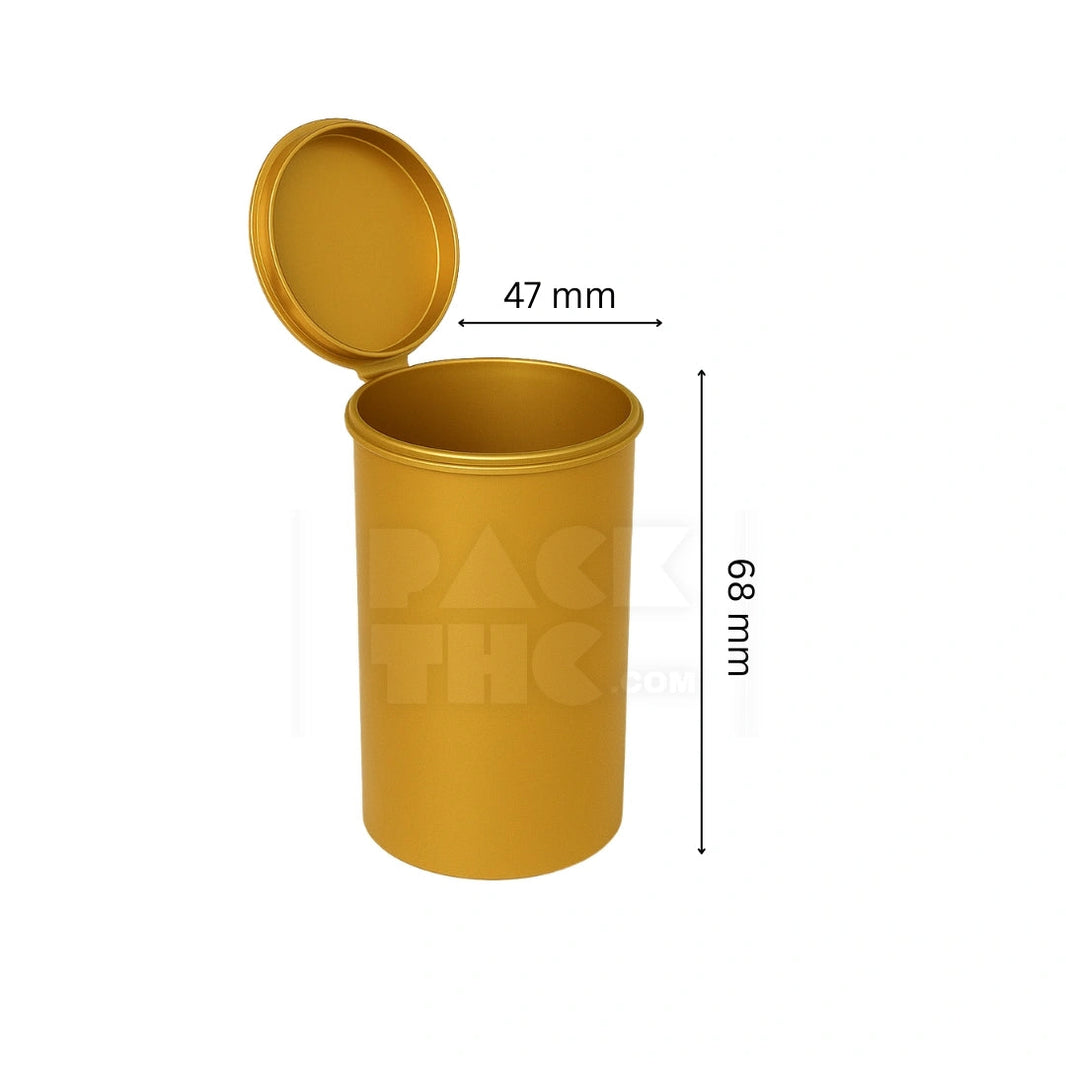 image 30 DRAM POP TOP VIAL - 1/4OZ - GOLDEN - (160 COUNT) Pack THC