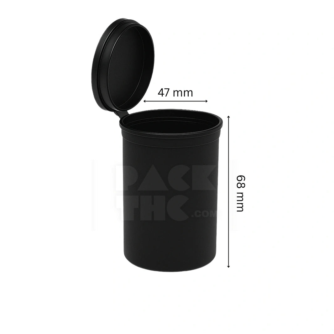 image 30 DRAM POP TOP VIAL - 1/4OZ - BLACK - (160 COUNT) Pack THC