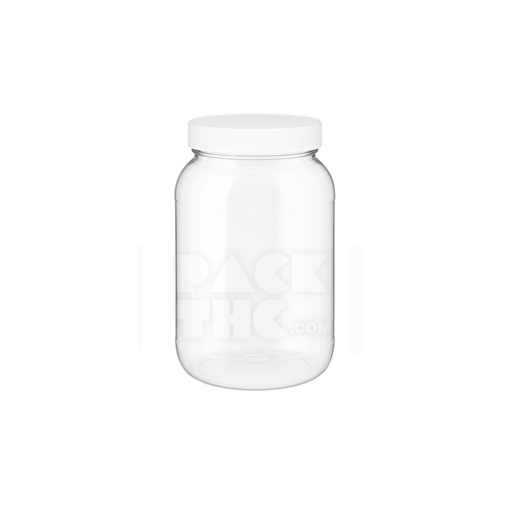 32oz clear pet wide mouth jar clear white lid