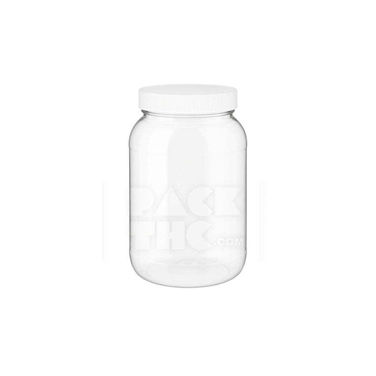 32oz clear pet wide mouth jar clear white lid