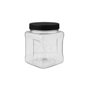 32oz plastic grip jars clear with black lid